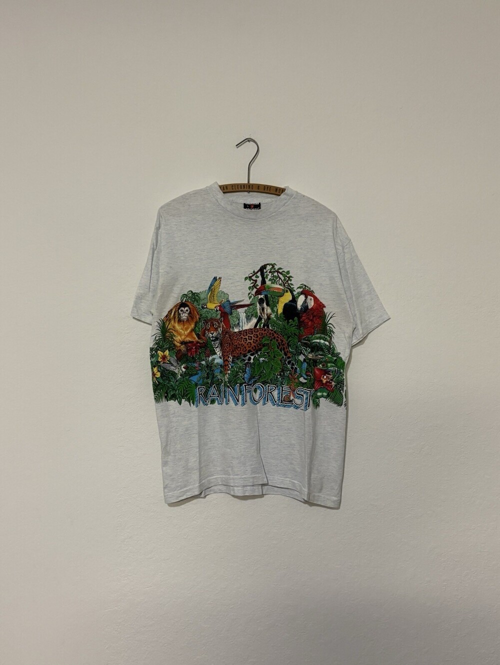 Vintage 1991 Signal Sports Habitat Rainforest Nature AOP Graphic Shirt Size L